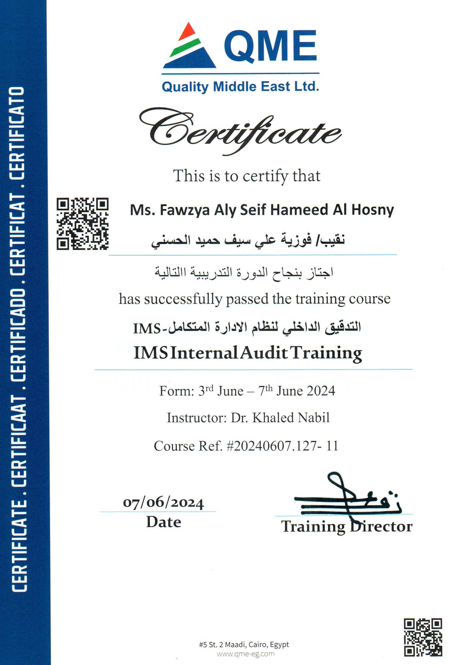 Ms. Fawzya Aly Seif Hameed Al Hosny
