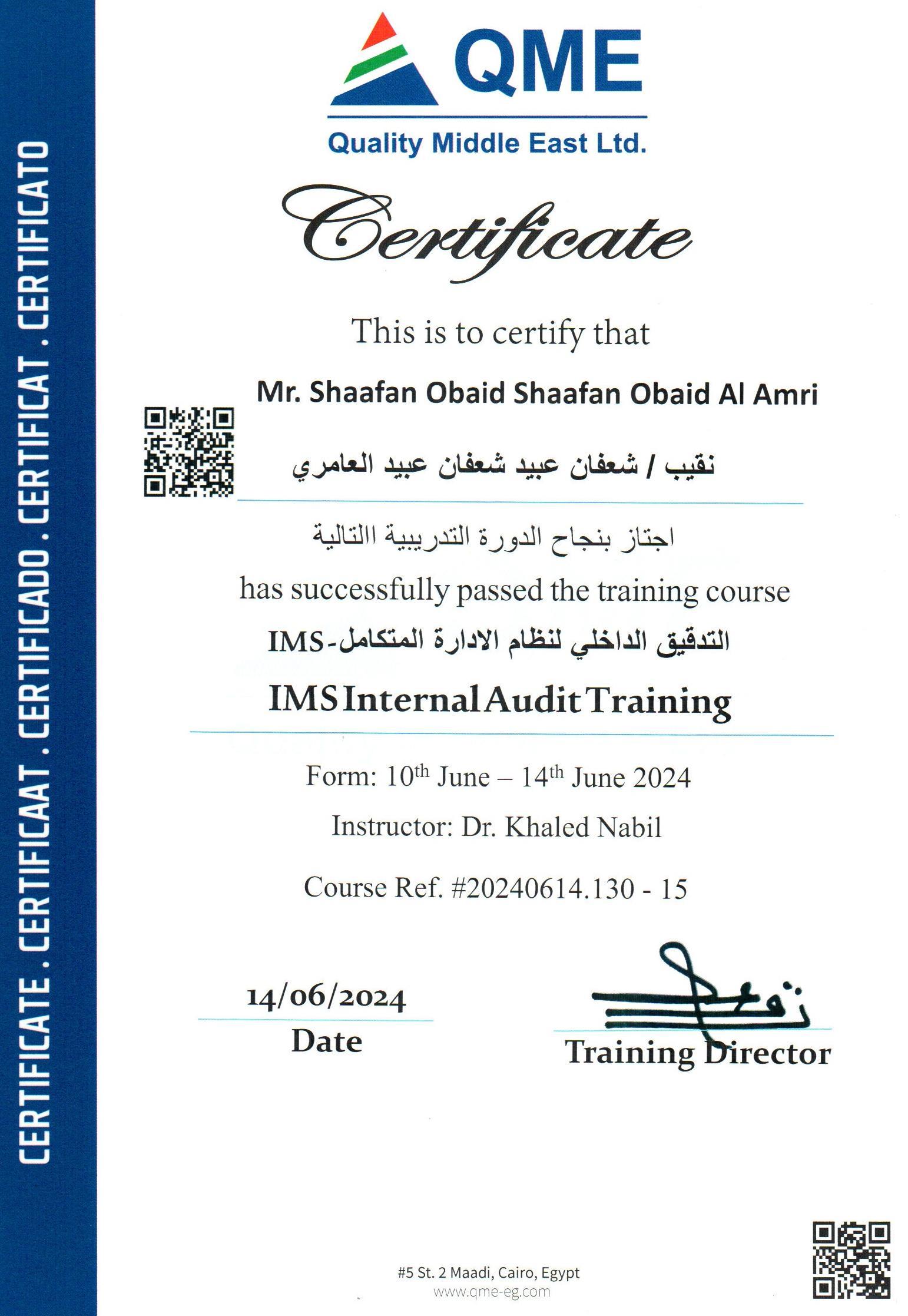 Mr. Shaafan Obaid Shaafan Obaid Al Amri